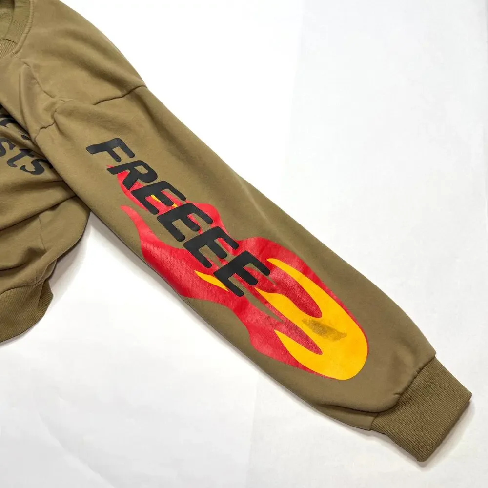 Copied - Lucky me I See Ghost tan long sleeve crewneck shirt size L
